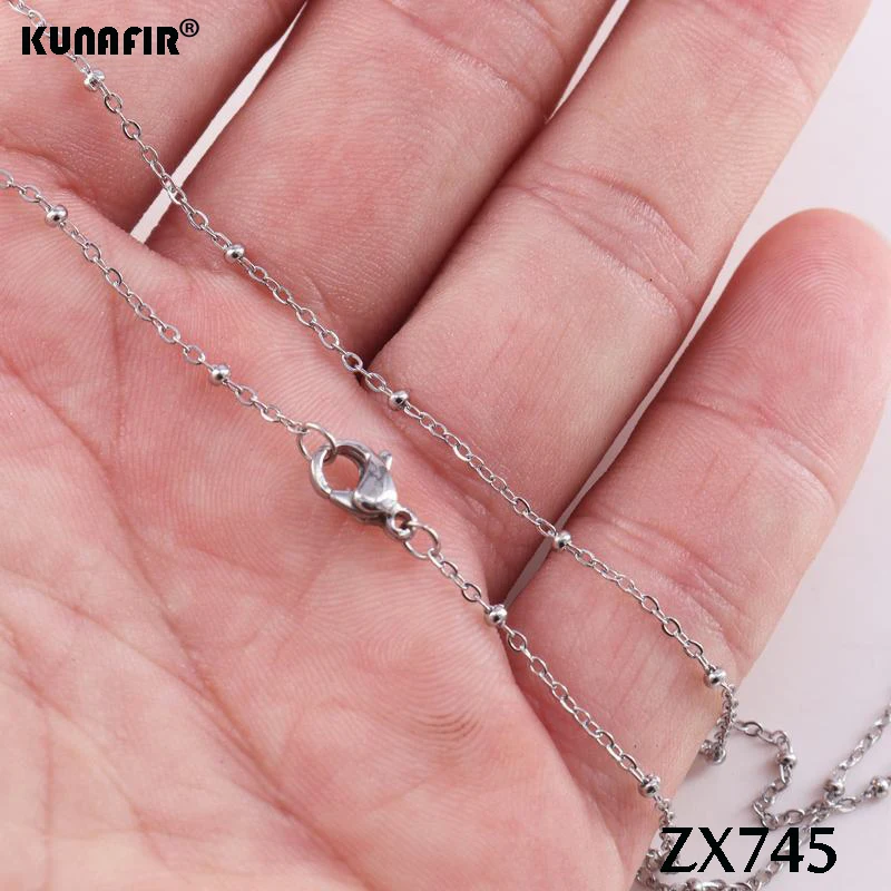 

Interbead Chain 1.2mm-2mm Cross chain Clamp beads Stainless steel Necklace fashion women jewelry ZX475