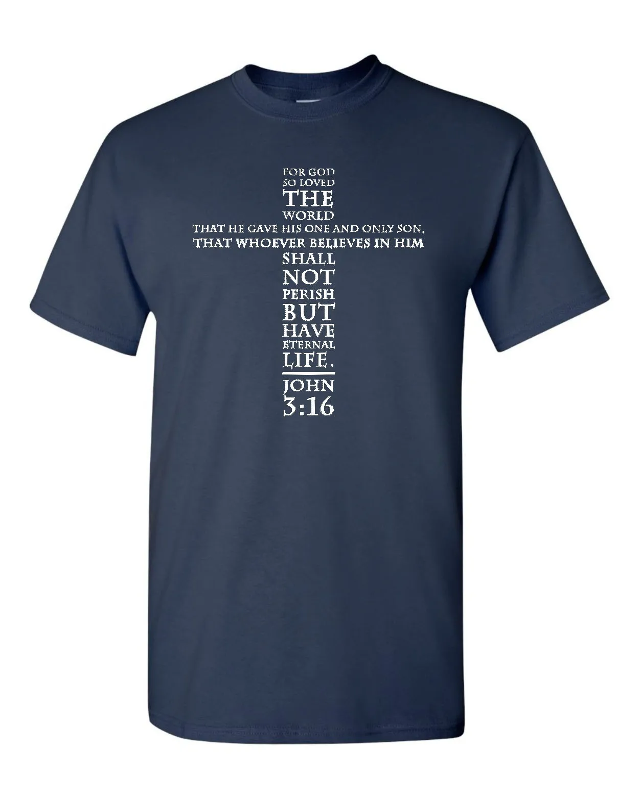 John 316 Bíblia Deus Então Amo ao Mundo Jesus Religião Fé Camiseta Masculina 1854