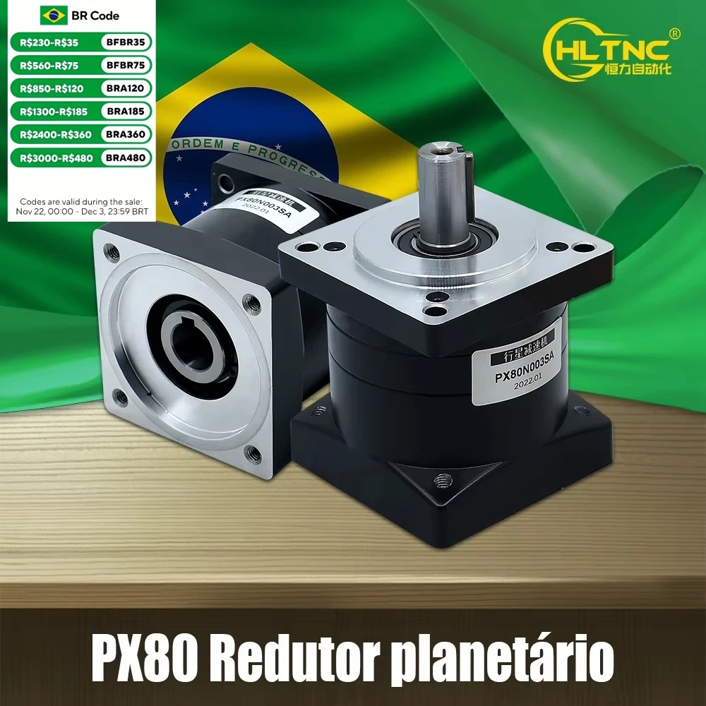 Brazil Shipped Planetary Reducer PX80 Suitable for Nema32 Servo Motor Gear Ratio 4 / 5 / 10  Max 50N.m For Nema 32  Servo Motor