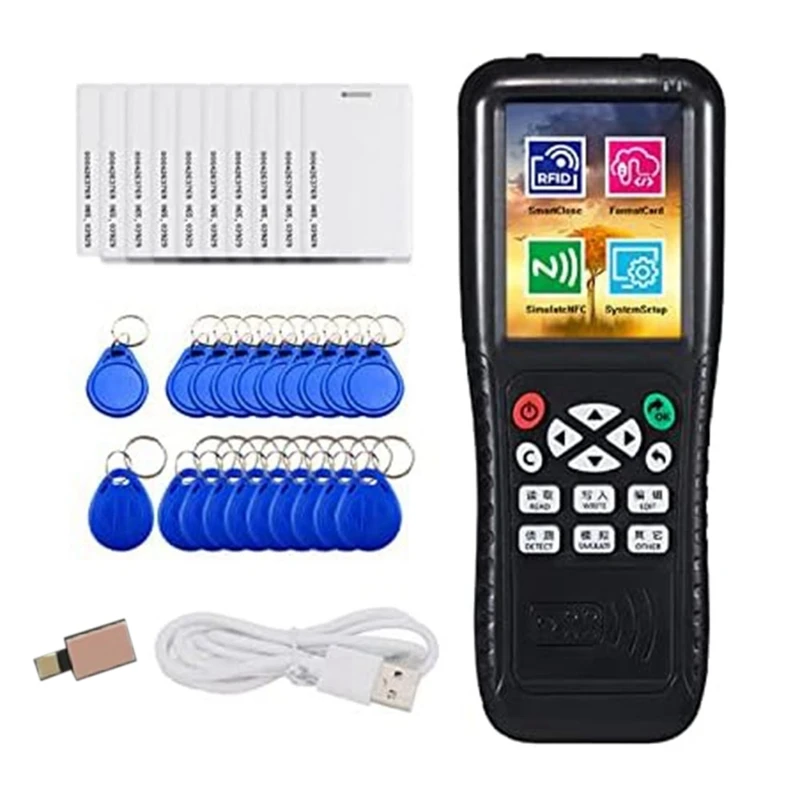 1 Set Black Rfid Duplicator Copier Writer Smart Card Key Machine RFID NFC Copier IC ID Reader Writer Decode Function