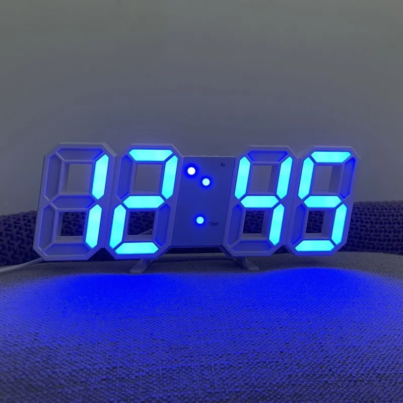 електротовари Wall clock simple clock wall home intelligent luminous 3D digital alarm clock