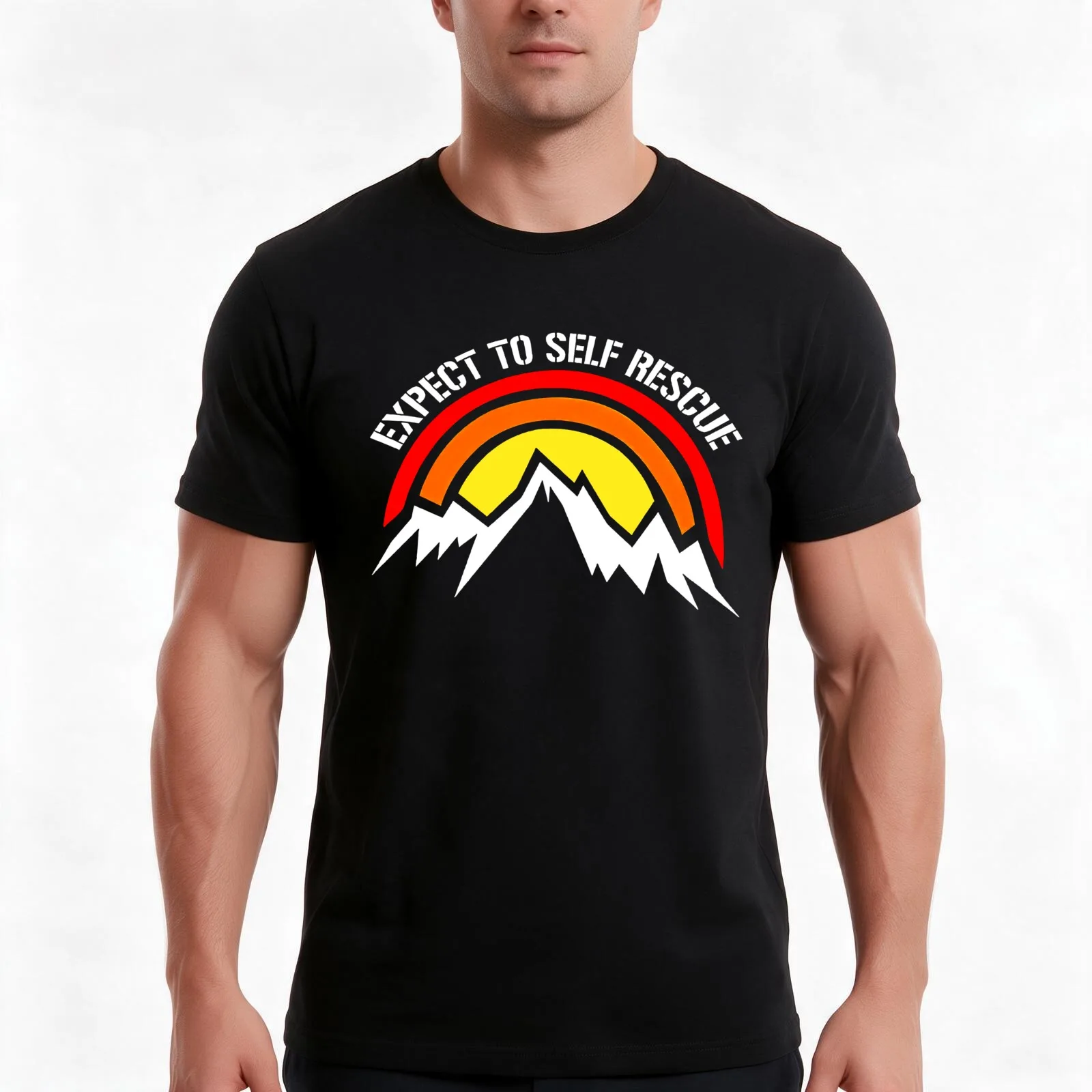 Expect to self Rescue Shirt T-Shirt, Summer Casual Cotton Tee, Oversized Streetwear Tops, Vintage Graphic Print, 100% Cotton