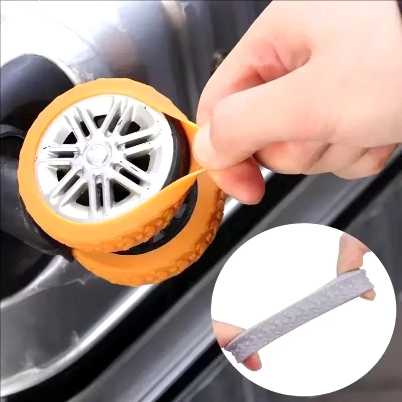 8pcs Silicone Reduce Noise Trolley Box Casters Cover Suitcase Wheels Protection Travel Luggage Caster Shoes