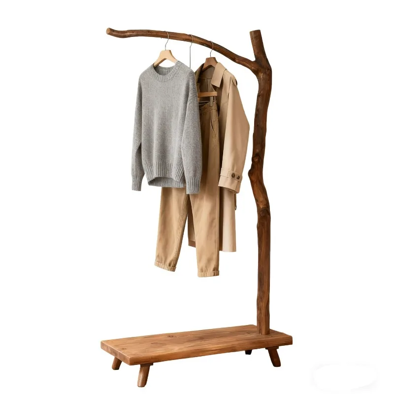 رفوف ملابس طويلة منخفضة المستوى متجر خشبي داخلي شقق حديثة رف ملابس غرفة المعيشة أثاث غرفة Colgadores De Ropa #6