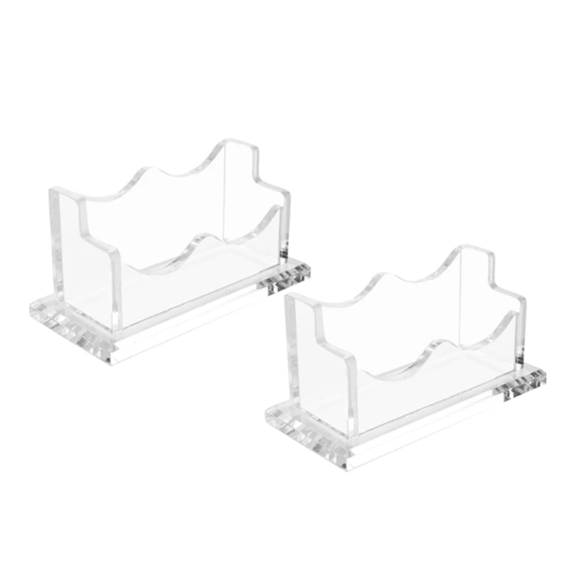 

2Packs Acrylic Business Card Holder For Desk,Horizontal Clear Business Name Card Display Stand, Desk Accessory