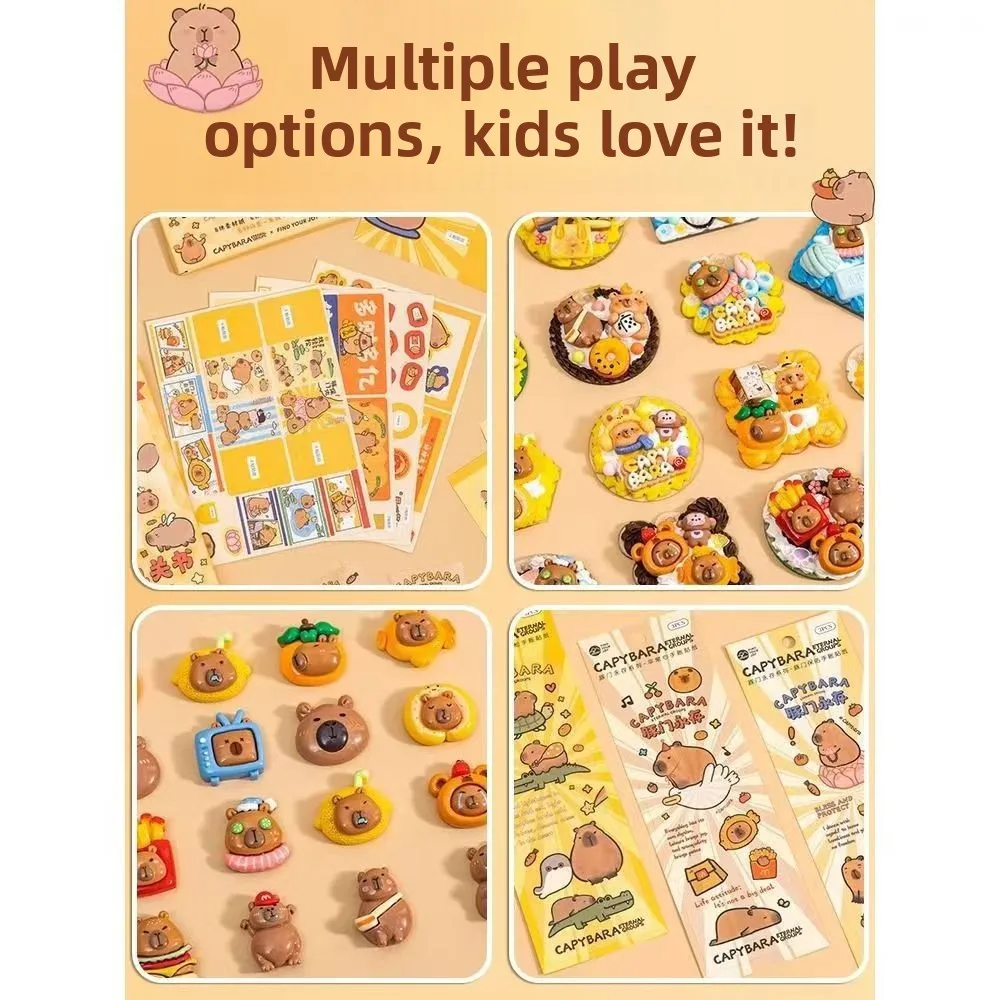 نسخة فاخرة كريمي Guka اليدوية DIY المواد تدفق الرمل Guka ملصقات الفتيات ألعاب أطفال نمط لطيف الحرف اليدوية النقية