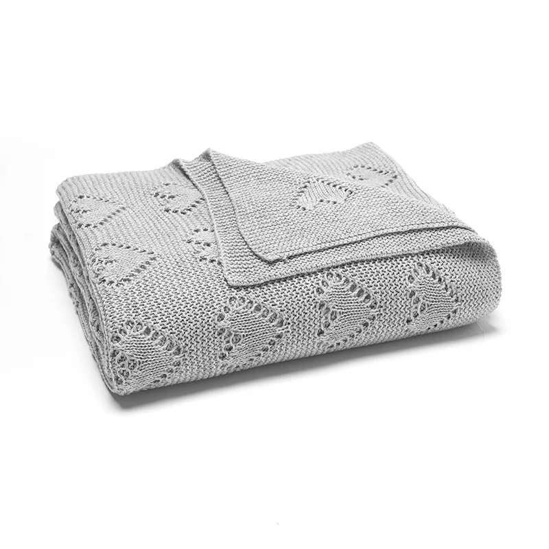 Cobertores de malha de algodão para bebê recém-nascido, infantil Swaddle Wrap, Berço Celular, Cama Berço Quilt, Carrinho e Berçário, 100x80cm