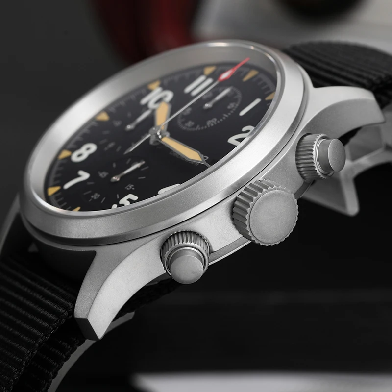 Militado ML1868KF Retro VK67 Quarz-Chronographenuhr, Edelstahlgehäuse, 3 Zifferblätter, wasserdicht, 100 m, Multifunktions-Militäruhr – Detail 18
