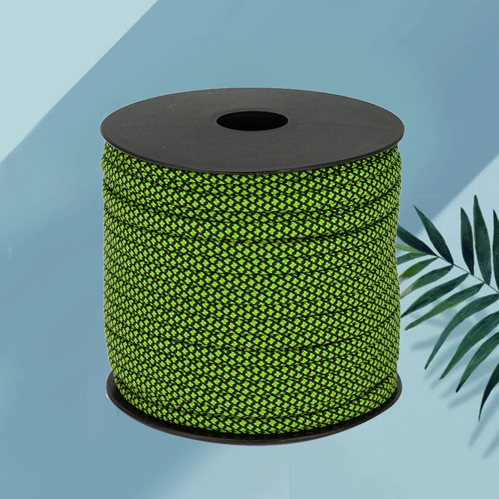 50M felle kleur multi-strengen touw waslijn parachute touw tent touw voor kamperen (zwart groen)