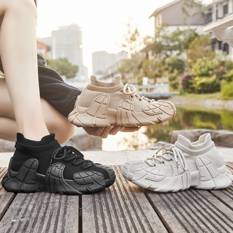 2024 Fashion Papa Schoenen Ademende Nieuwe Dikke Zool Comfortabele Sneakers Veterschoenen Vrijetijdsschoenen Vrouwen Outdoor Sneakers Lente Herfst