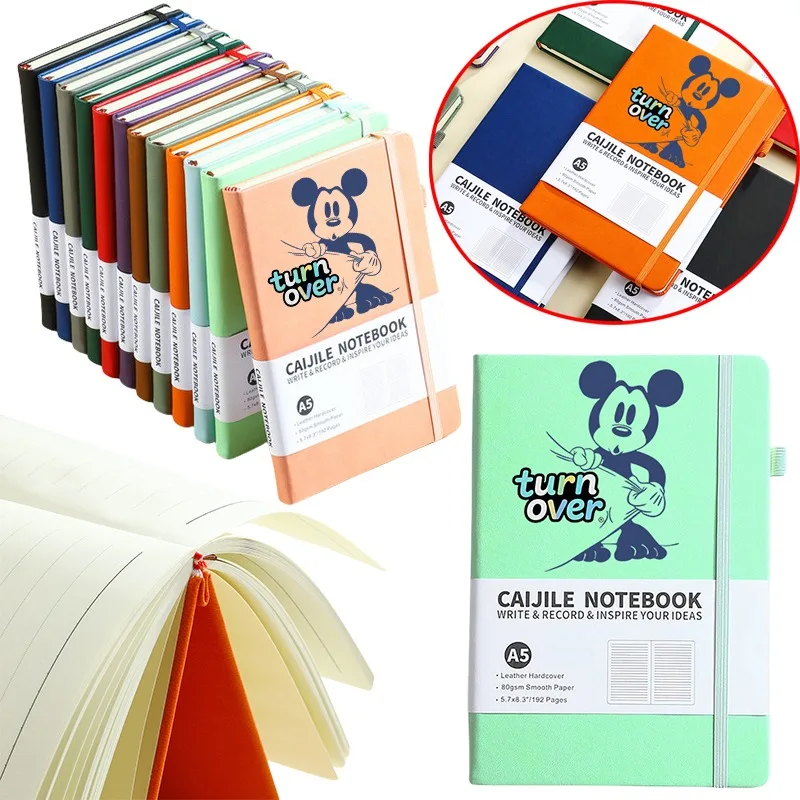 

Disney Mickey Student Notebook Anime Character Customization Color Hard Shell Business Office Notebook A5 Horizontal Notebook