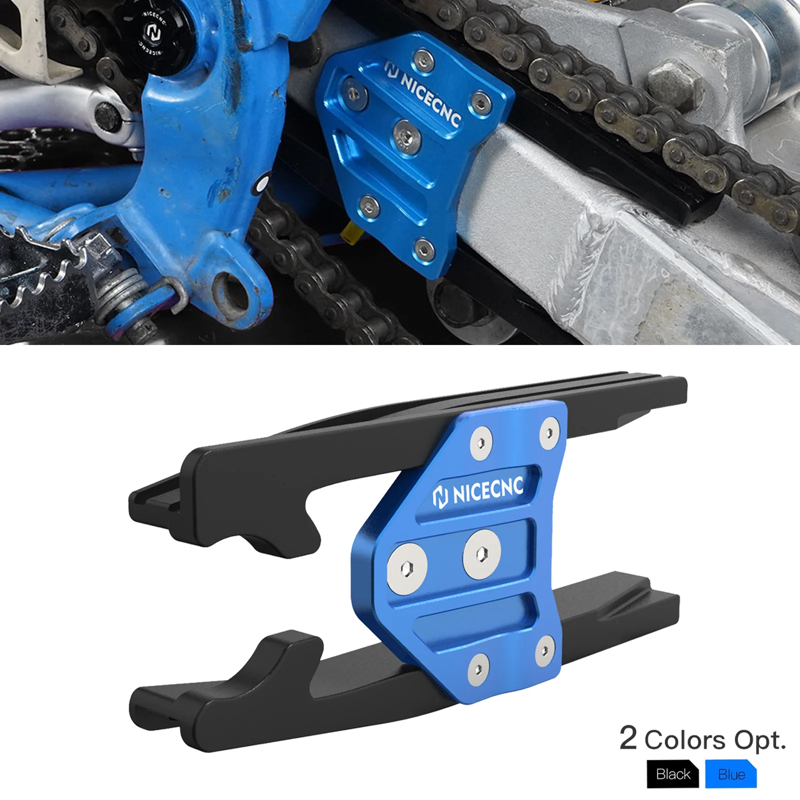 

NICECNC For Yamaha YZ85 2002-2021 For YZ 85 Team Yamaha 2011-2014 2013 2012 Motorcycle Chain Support Guard Billet Aluminum