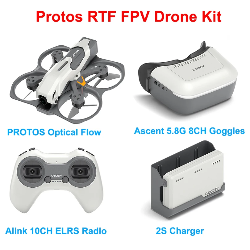 CADDX PROTOS AIO Digitale High-Definition-FPV-Drohne ELRS 2,4 GHz 5,8 G 8CH Brille Alink 10CH CRSF Hall-Sensor Joystick 100 mW Radio