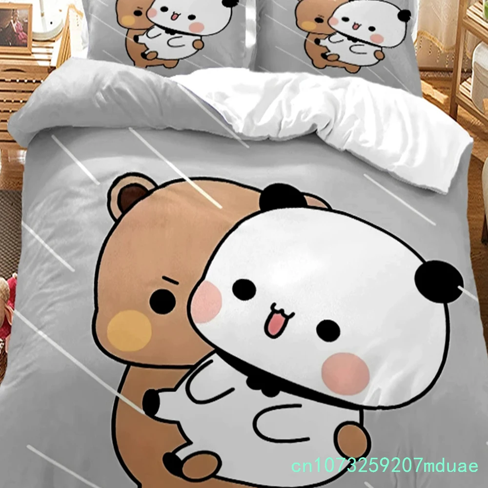 New Cute Bubu Dudu Cartoon Bear Panda Duvet Cover Kawaii Bedding Sets Soft Quilt Cover Single/Double/Queen/King Boys