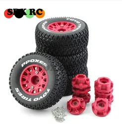 4Pcs 112mm 1/8 1/10 Short Course Truck Tire with 12mm 14mm 17mm Wheel Hex for Slash ARRMA SENTON Vkar SCTX10 HPI RC Car