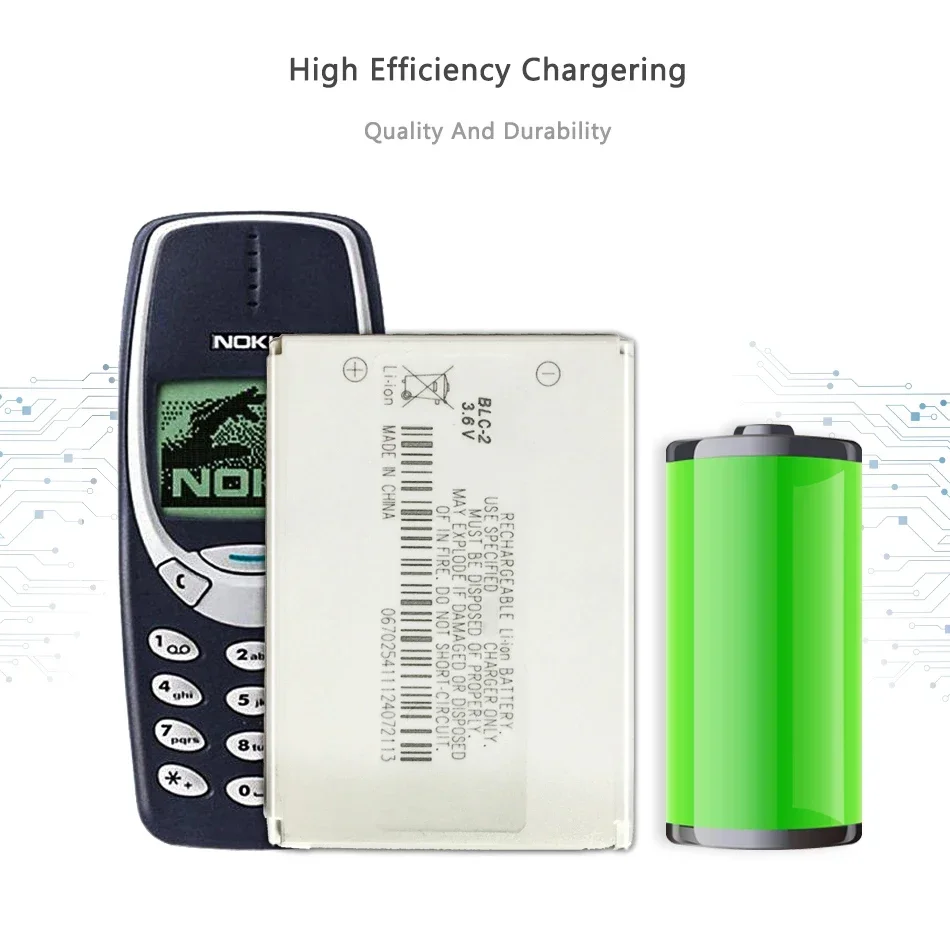 Cell Phone Battery BLC-2 800mAh For Nokia 3310 3330 3410 3510 5510 3530 3335 3686 3685 3589 3315 3350 3510 6650 6800