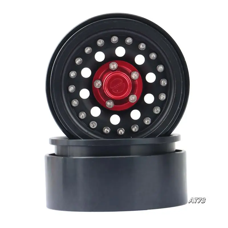 금속 1.9 인치 비드 록 휠 림 휠 허브 1/10 RC 크롤러 자동차 축 SCX10 Traxxas TRX4 RC4WD D90 Redcat Gen8