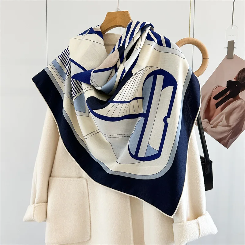 

Large Square Wool Scarves Shawl for Women Winter Scarves Wraps Double Sided Printing