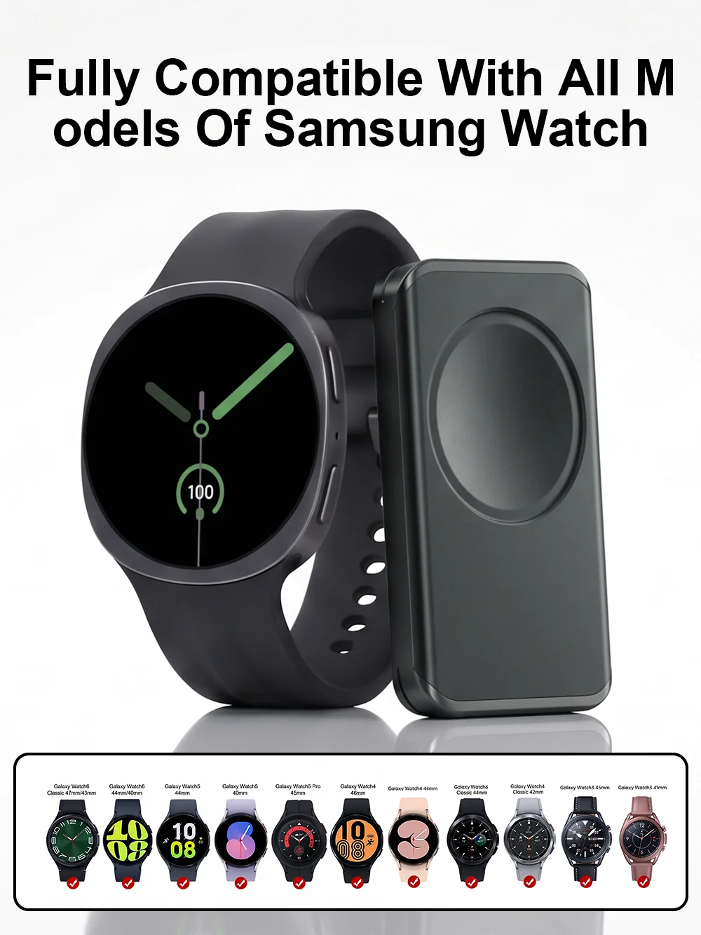 Für Samsung Galaxy Watch 9/8/7/6 Classic 5 Pro 4/3 Active 2 1 Ladegerät USB-C Schnelllade-Dock Typ-C Kabelloses Magnetisches Ladegerät – Detail 4