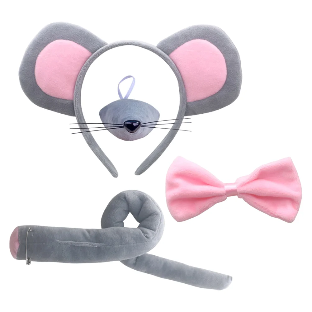 

Rat Costume Headdress Party Decorative Headband Headbands for Cosplay Mouse Ears Hair Hoop Nose Tail Decorations Mousemat