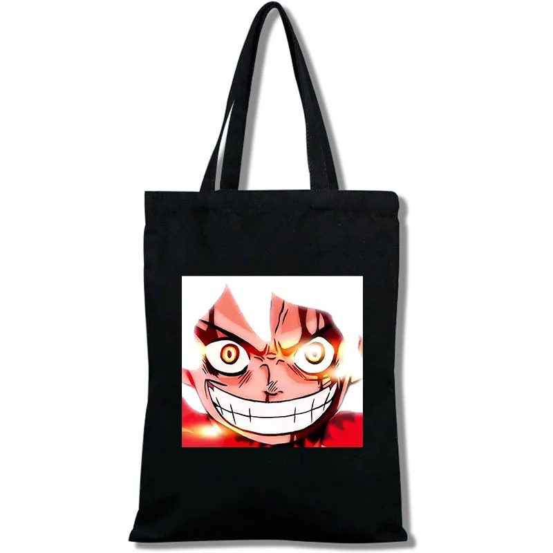 One Piece Luffy Canvas Shoulder Bags Anime Peripherals Large Capacity Storage Bag Gear Fifth: Sun God Nika Folding Shopping Bag