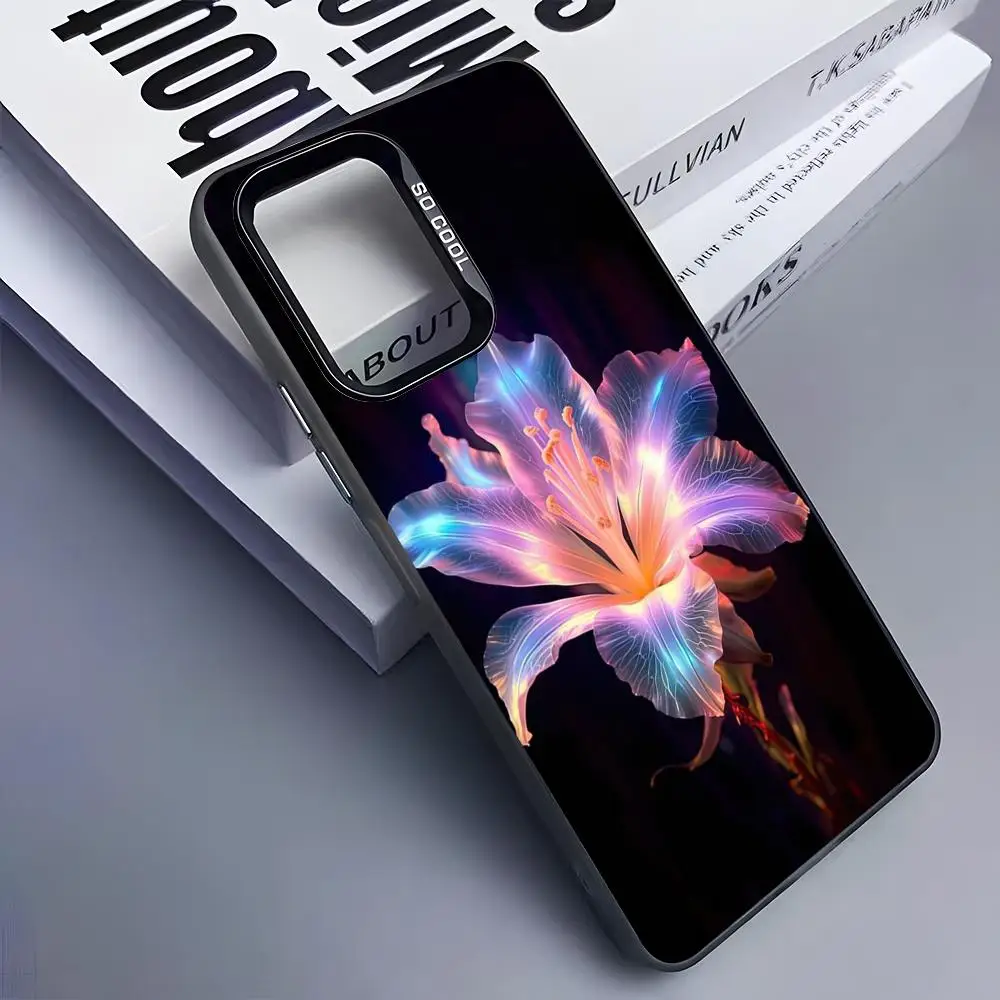 Lily Flowers Phone Case for Samsung Galaxy A57 56 55 54 52 37 36 35 34 27 26 25 17 16 5G Colorful Silver Cover