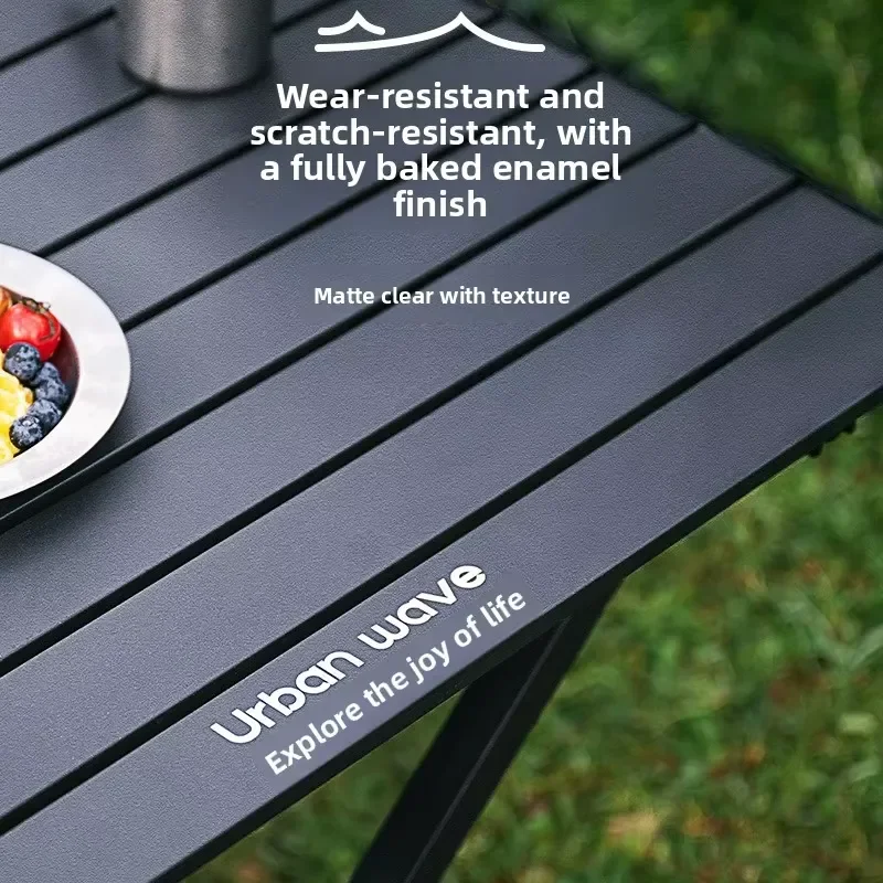 Portable Folding Camping Table and Chair Set Carbon Steel Alloy Reinforced Egg Shape Outdoor Picnic Furniture for Travel
