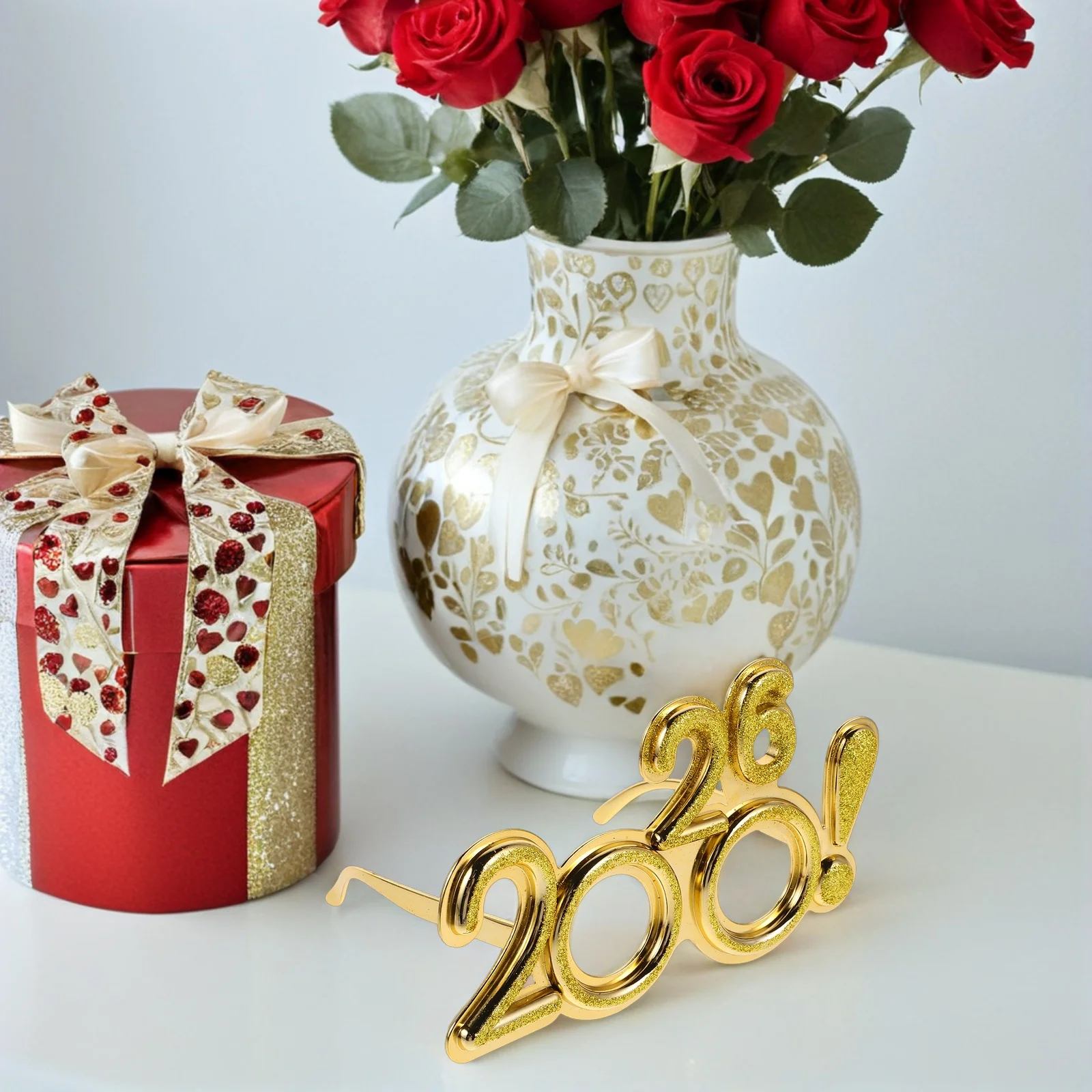 4 قطعة السنة الجديدة 2026 نظارات الحفلات مهرجان الزخرفية النظارات الشمسية البلاستيك كابينة تصوير الدعائم متعة نظارات متعة للحزب