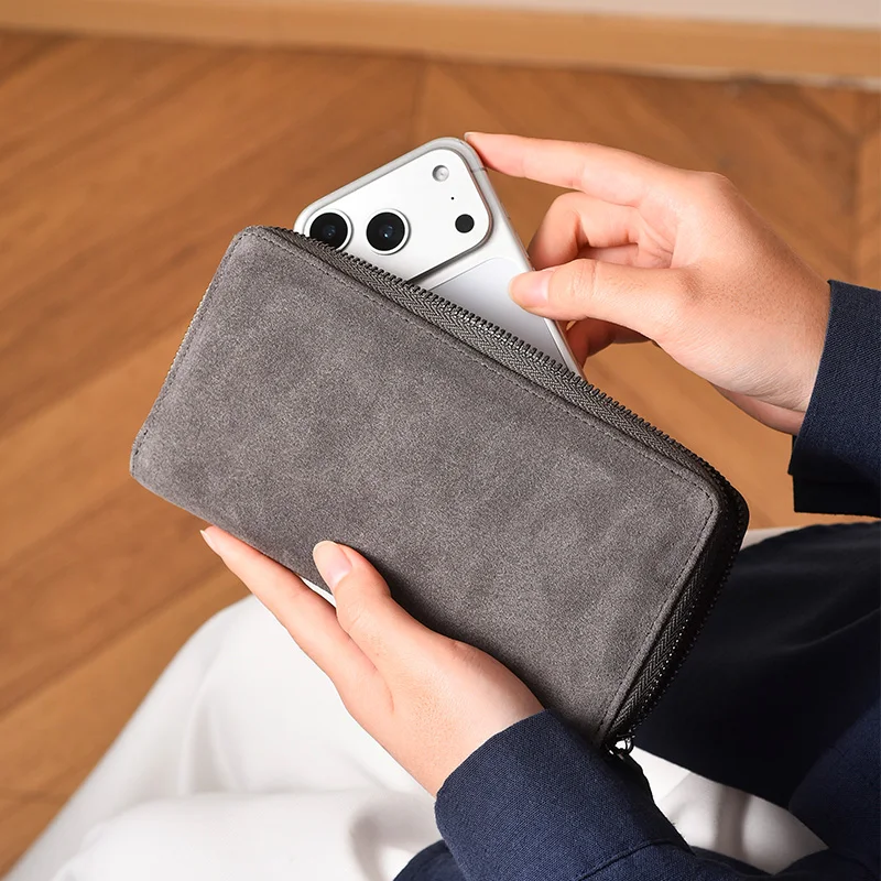 new-american-retro-top-layer-cowhide-long-wallet-large-capacity-multi-card-holder-handbag-simple-storage-clip-for-men-and-women