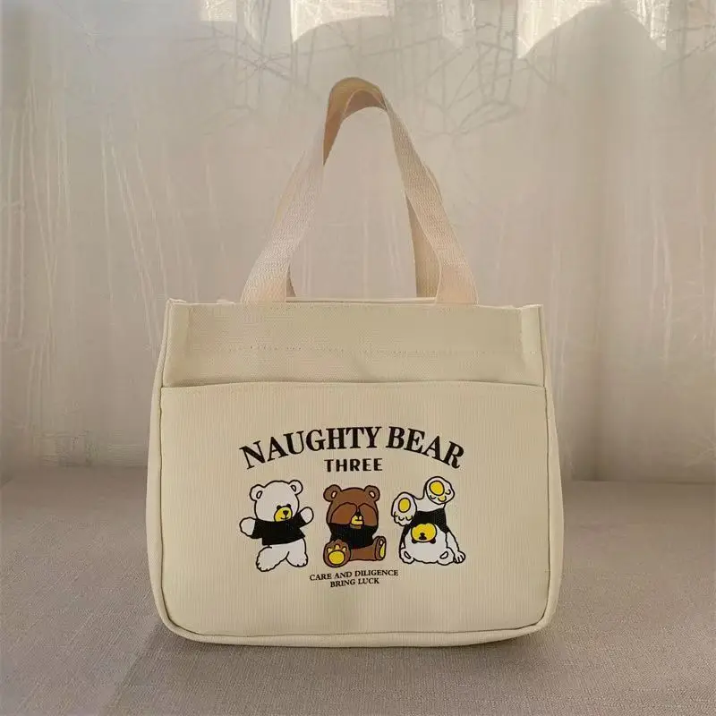 

Office Workers Lunch Large-capacity Canvas Travel Lunch Box Bag Manufacturer Canvas Small Square Bag Mommy Bag