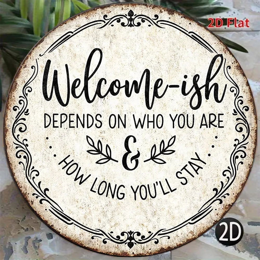 2D Flat, 1pc 8x8in/20x20cm 2D Flat Round Aluminum Sign, 