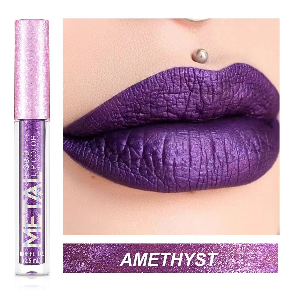 

Waterproof Metallic Matte Liquid Lipstick Long Lasting Matte Shimmer Glitter Non Fading Lipstick Material Safety Non-Stick Cup