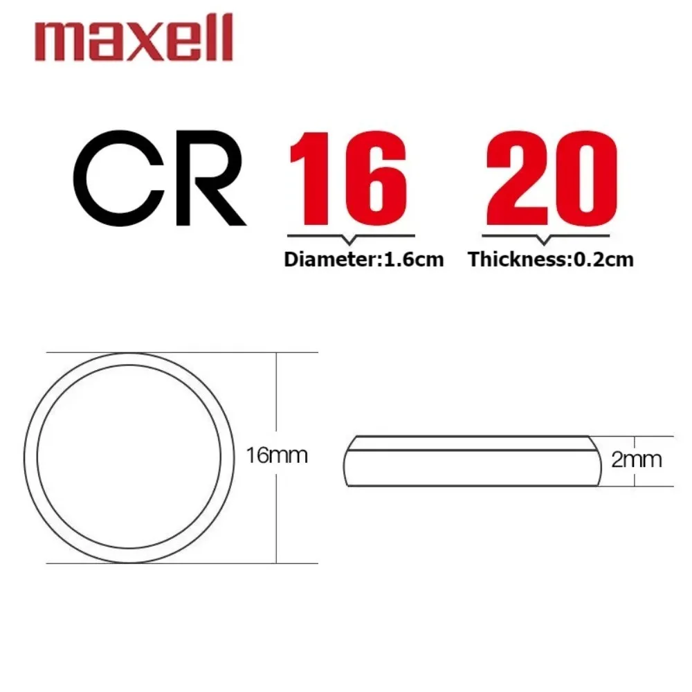 10PCS Original-MAXELL CR1620 3V ECR1620 Lithium Battery CR 1620 for Control Watch Motherboard Scale Button Coin Cells