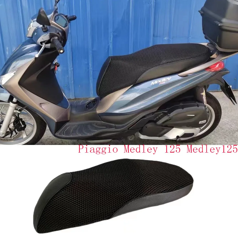 Motocicleta Capa Almofada para Piaggio Medley 125, Seat Cover respirável, Fit para Piaggio Medley 125