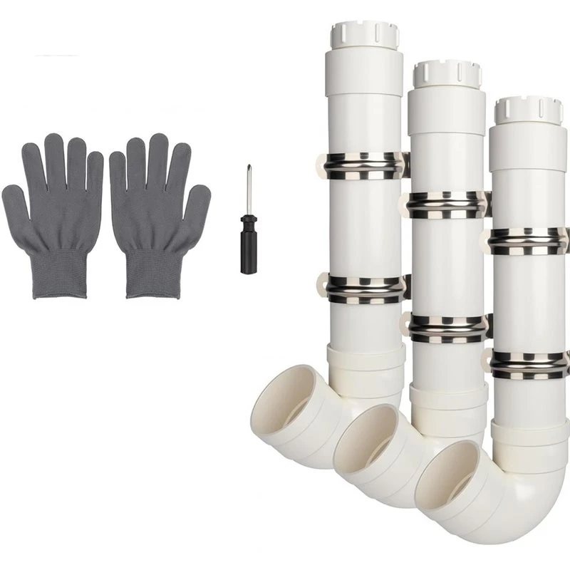 BMBY-3Pcs PVC Chicken Feeder, No Waste Heavy Duty Rat Proof PVC Pipe Tube Chicken Feeder For Coop Poultry Long Feeding 3Pcs