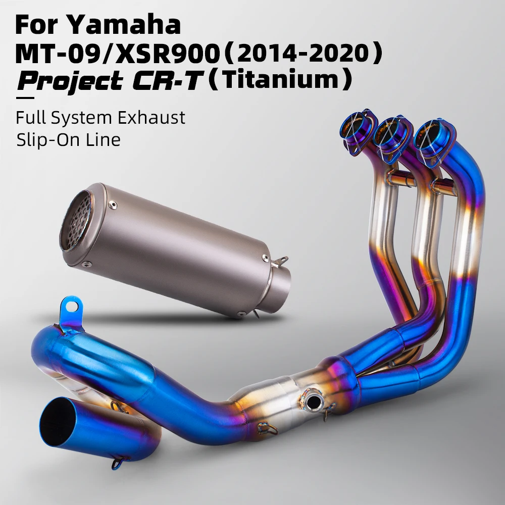 الانزلاق على 51 مللي متر دونات الجبهة أنبوب ربط الأنابيب ربط الأصلي كامل دراجة نارية نظام العادم ل MT09 FZ09 XSR900 2014-2020 #4