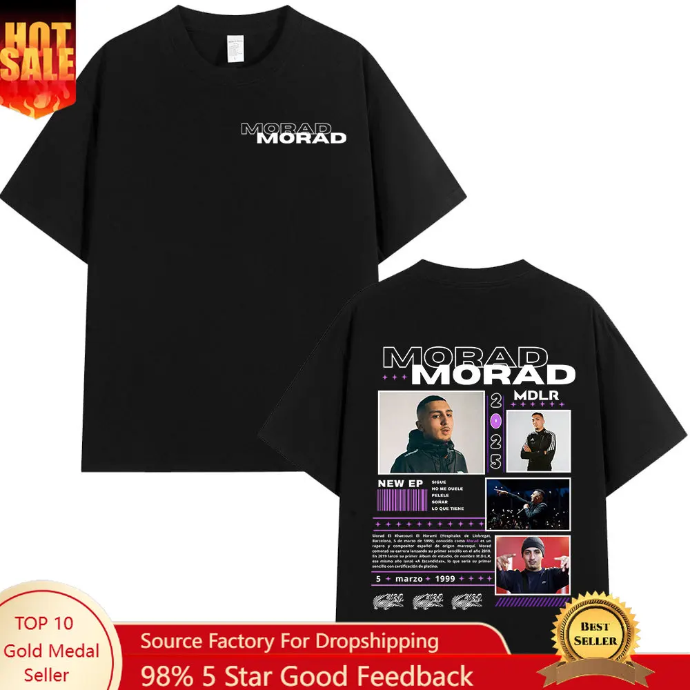 

Rapper Morad M.D.L.R Graphic T Shirt Men Women Fashion Hip Hop Vintage T-shirt Cotton Oversized Short Sleeve T-shirts Streetwear