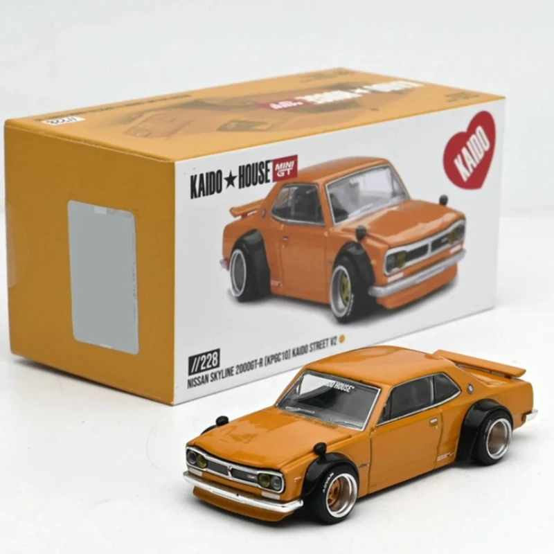 In stock 1: 64 new item, Kaido House #228 Skyline 2000 GTR KPGC10 alloy die-cast static car model, limited edition, gift,