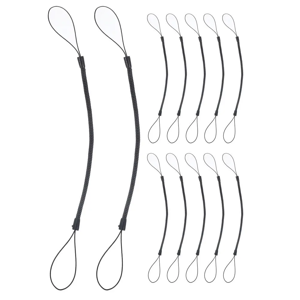 12 قطعة قلم الكتابة اليدوية مكافحة خسر حبل مطاطا حبل الحبل ل حامل القلم قابل للسحب الرقبة حزام أسود الربيع الحبل أداة