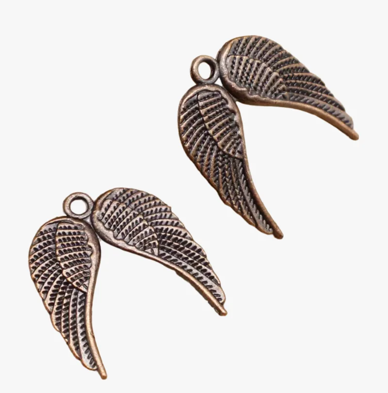 

25pcs 21*19mm Vintage wings design pendants for jewelry handmade Zinc alloy metal HW2980