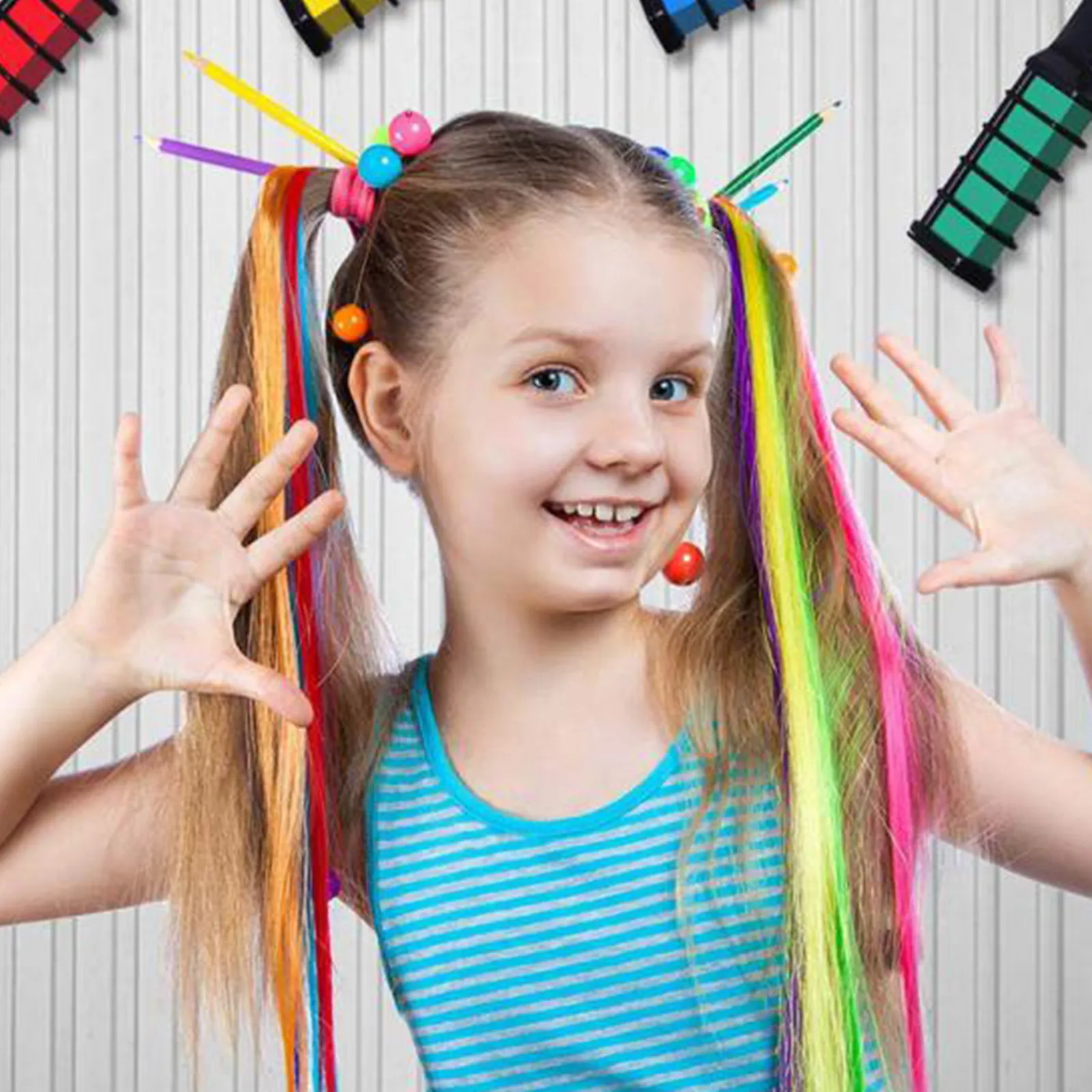 5 Pcs Hair Dye Crayon Disposable Color Powder Highlights Comb PP Temporary for