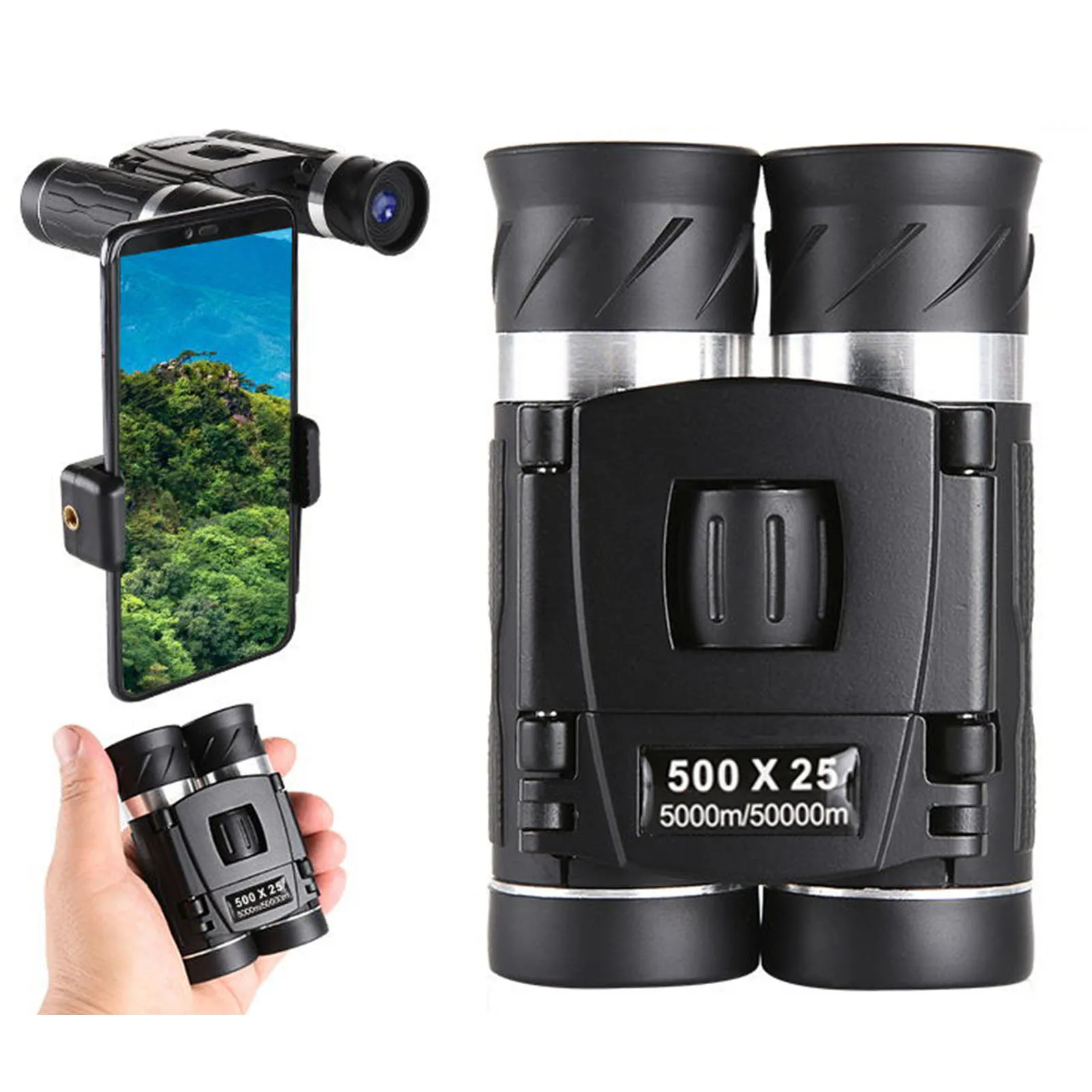 تلسكوب في الهواء الطلق 500X25 مناظير عالية الوضوح المحمولة حفل الصيد الهاتف المحمول عرض الصور تلسكوب خفيفة الوزن