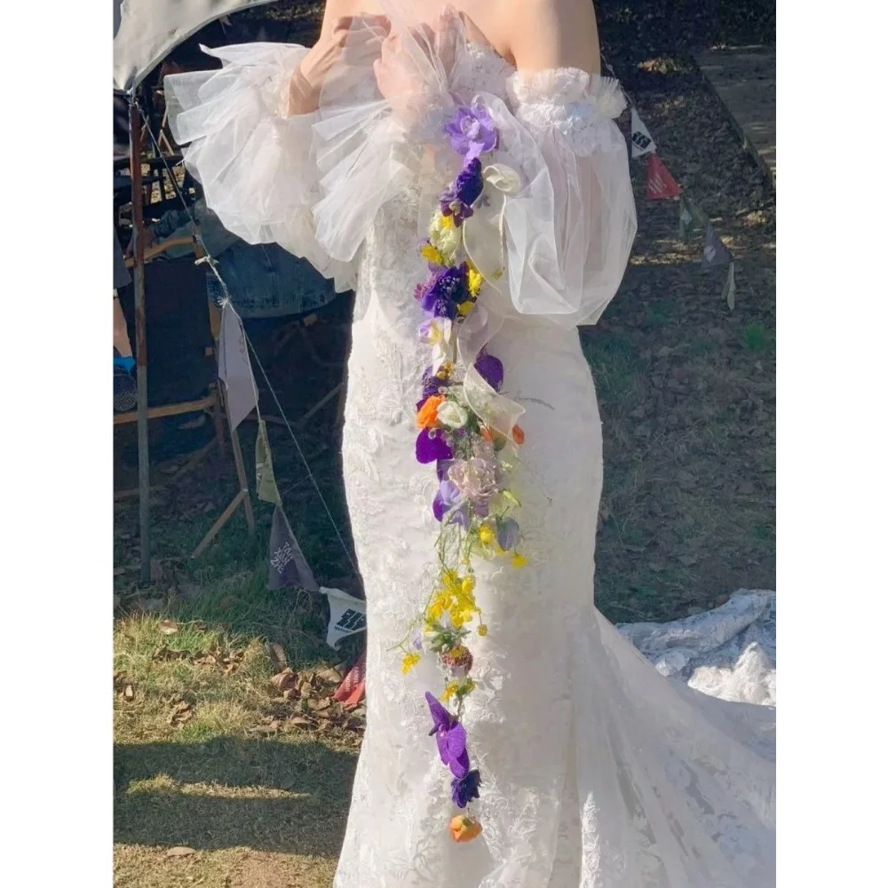 Boho Ring Bridal Wedding Bouquet for Wedding Shoot Flower Bouquet 웨딩부케 Wedding Accessories 웨딩소품