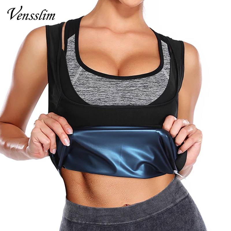 Vensslim Sweat Sauna Weste für Frauen Body Shaper Taille Trainer Gewichtsverlust Fatburner Shirt Abnehmen Kompression Workout Tank Top