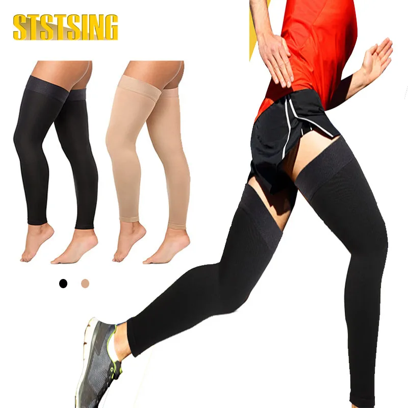 

STSTSING 1 Pair Compression Stockings For Women - Thigh-Hi Leg Sleeve With Grip Top Firm Graduated Support 20-30mmHg