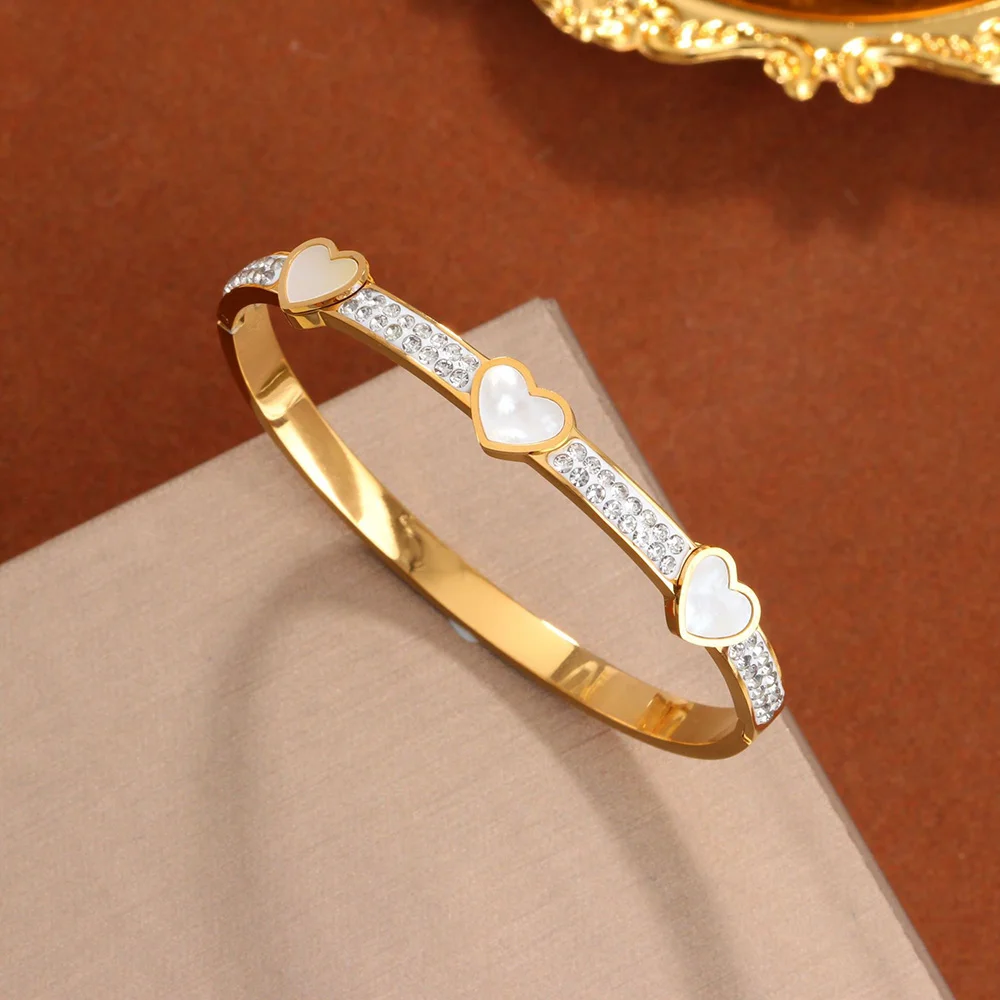 

2025 New 18k crystal plated stainless steel love bracelet for women, Christmas gift