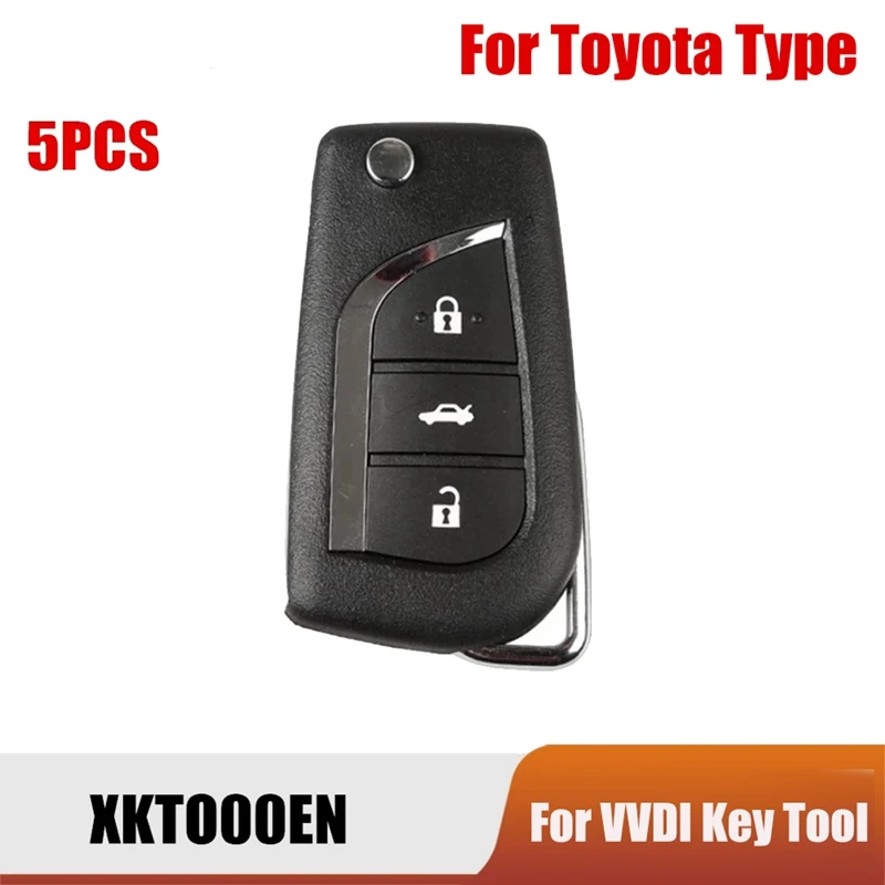 Xhorse XKTO00EN Universal Wire Remote Key Fob 3 Buttons New ABS + Metal For Toyota Type For VVDI Key Tool 5Pcs/Lot