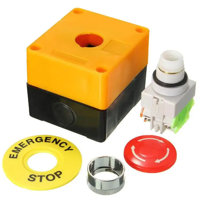 AC 660V 10A Plastic Shell Red Sign Emergency Stop Mushroom Push Button Switch