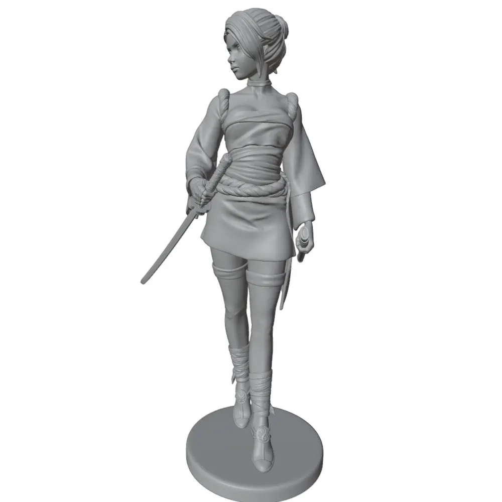 Figura miniatura 3D de guerrera gris DIY para gatos y perros - imagen 2
