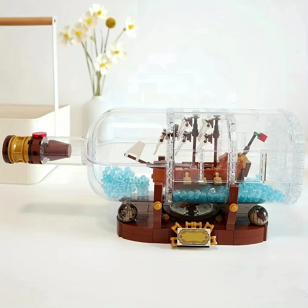 Creative Expert Ship in a Bottle Model Compatible 21313 Moc Buiilding Block Bricks Educational Kids Children Toys Gifts 962pcs